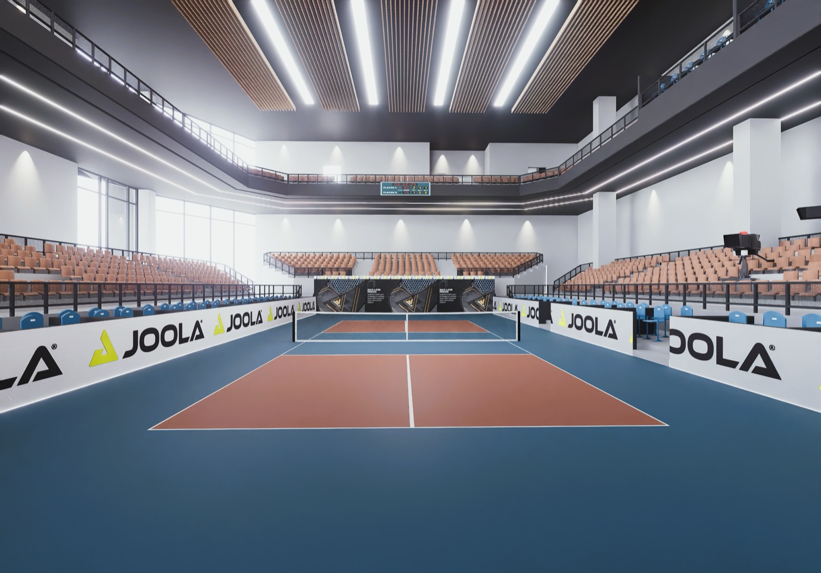 Championship court with full stadium seating