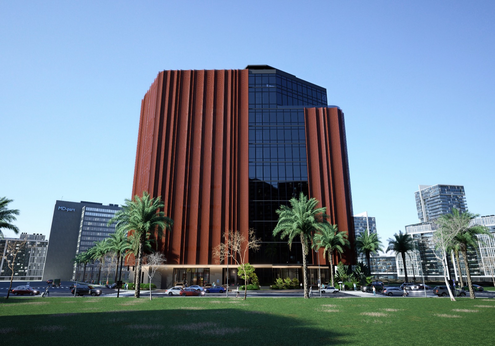 Permanent facility exterior, daytime