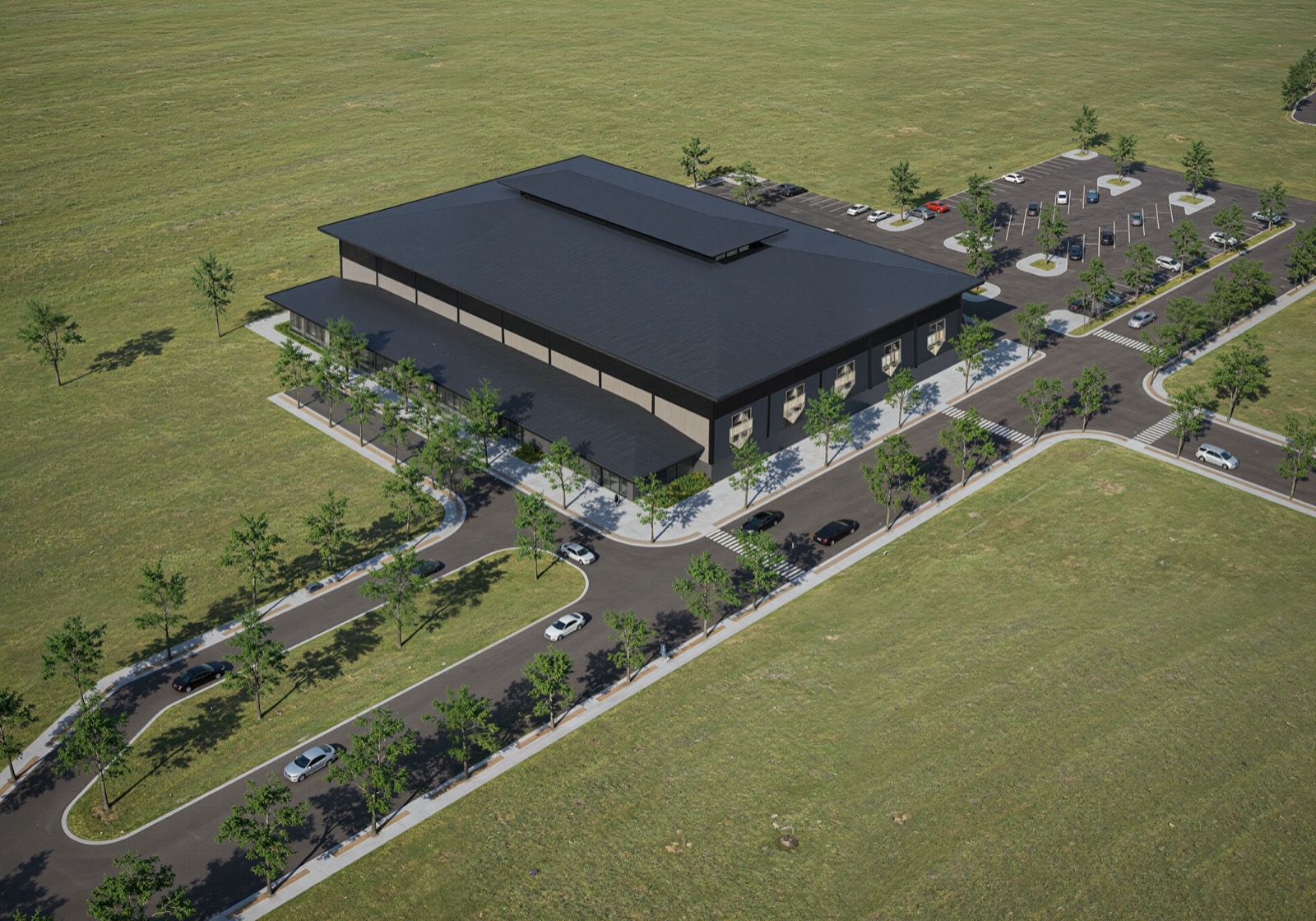 Aerial view of Phase 1 facility from another angle